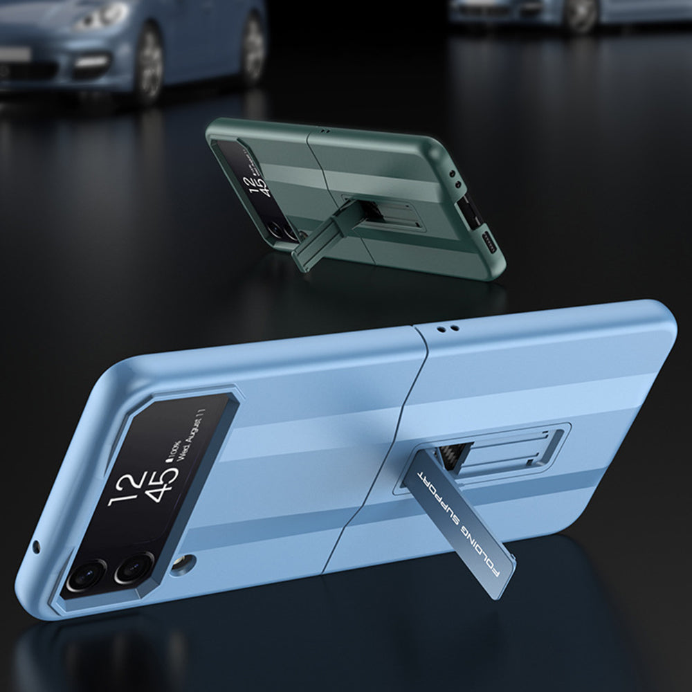 GKK Supercar Series For Samsung Galaxy Z Flip4 5G Kickstand Hard PC Phone Case Elastic Strap Hinge Protection Cover GKK Supercar Series For Samsung Galaxy Z Flip4 5G Kickstand Hard PC Phone Case Elastic Strap Hinge Protection Cover
